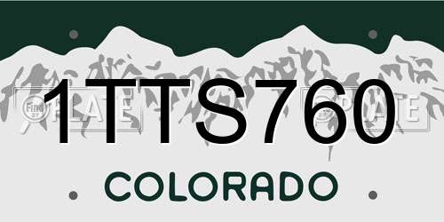 1TTS760 Colorado License Plate