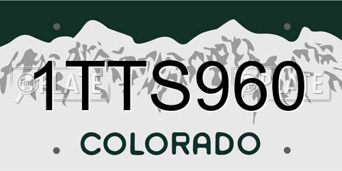 1TTS960 Colorado License Plate