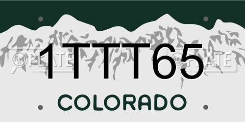 1TTT65 Colorado License Plate