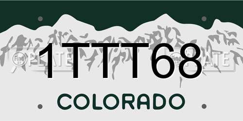 1TTT68 Colorado License Plate