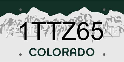 1TTZ65 Colorado License Plate