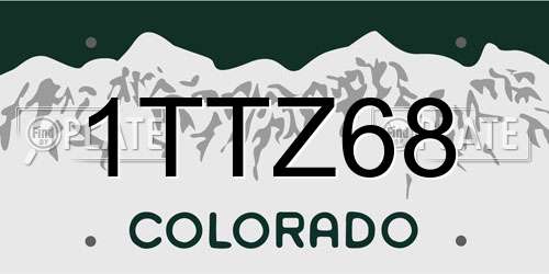 1TTZ68 Colorado License Plate