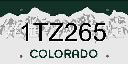 1TZ265 Colorado License Plate