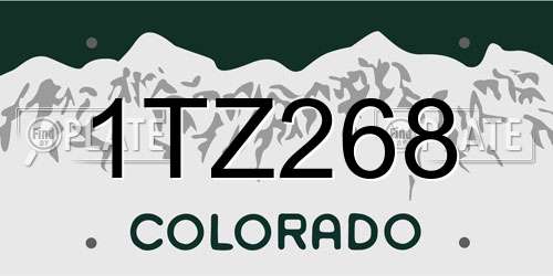 1TZ268 Colorado License Plate