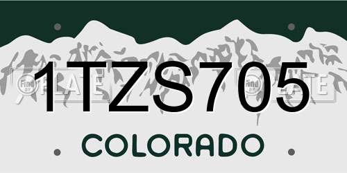 1TZS705 Colorado License Plate