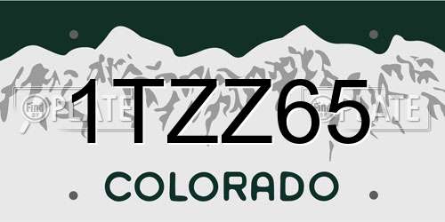 1TZZ65 Colorado License Plate