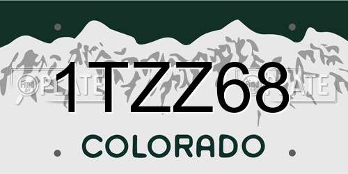 1TZZ68 Colorado License Plate
