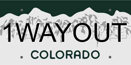 1WAYOUT Colorado License Plate