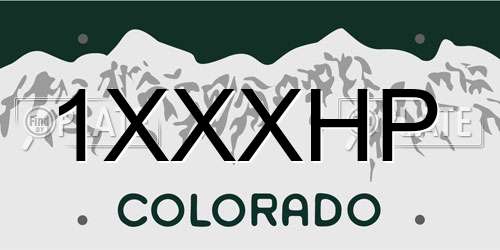 1XXXHP Colorado License Plate