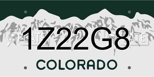 1Z22G8 Colorado License Plate