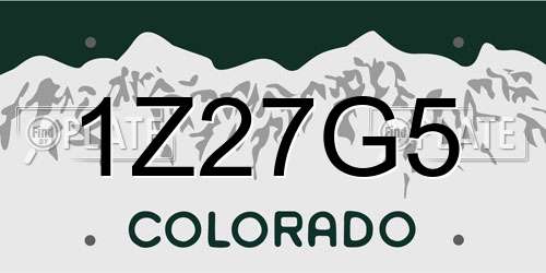 1Z27G5 Colorado License Plate