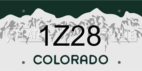 1Z28 Colorado License Plate