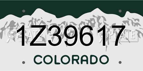 1Z39617 Colorado License Plate