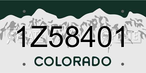1Z58401 Colorado License Plate
