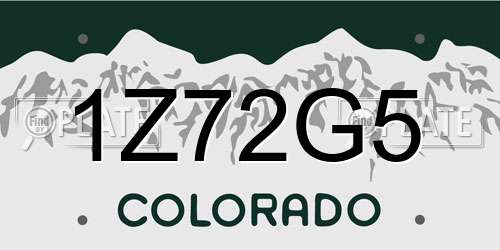 1Z72G5 Colorado License Plate