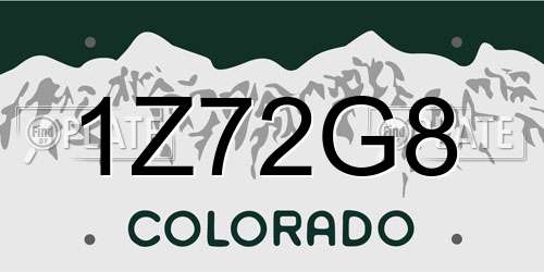 1Z72G8 Colorado License Plate