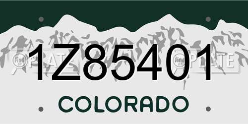 1Z85401 Colorado License Plate