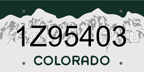1Z95403 Colorado License Plate