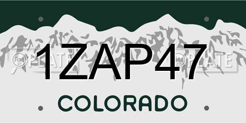 1ZAP47 Colorado License Plate