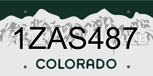 1ZAS487 Colorado License Plate