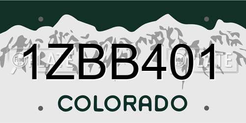 1ZBB401 Colorado License Plate