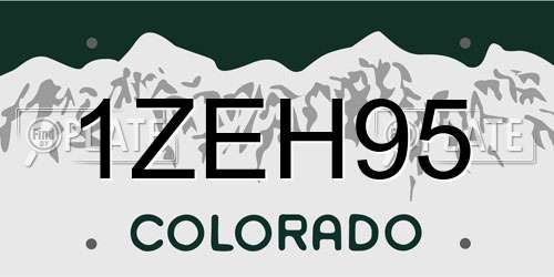 1ZEH95 Colorado License Plate