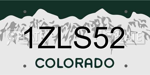 1ZLS52 Colorado License Plate
