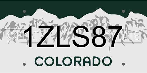 1ZLS87 Colorado License Plate