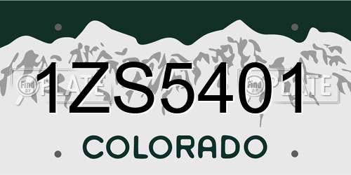 1ZS5401 Colorado License Plate