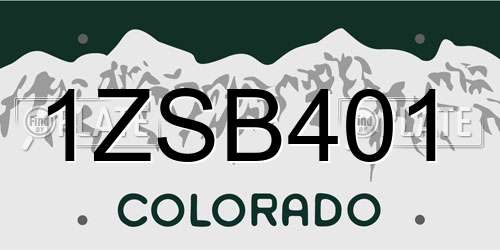 1ZSB401 Colorado License Plate