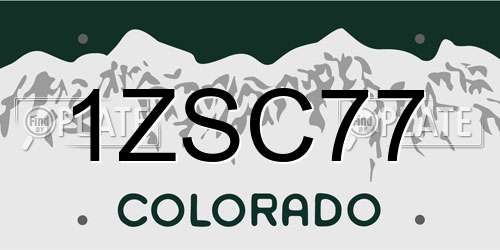 1ZSC77 Colorado License Plate
