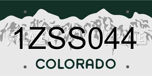 1ZSS044 Colorado License Plate