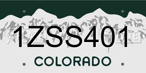 1ZSS401 Colorado License Plate