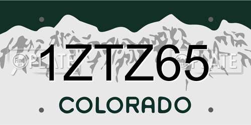 1ZTZ65 Colorado License Plate