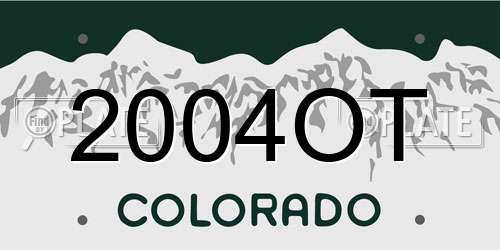 2004OT Colorado License Plate
