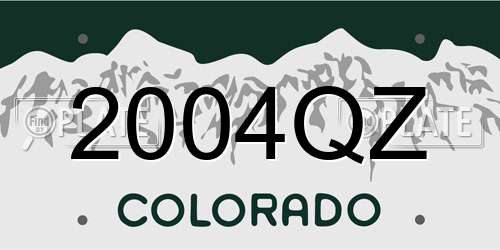 2004QZ Colorado License Plate