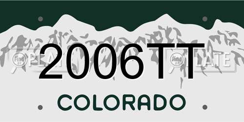 2006TT Colorado License Plate