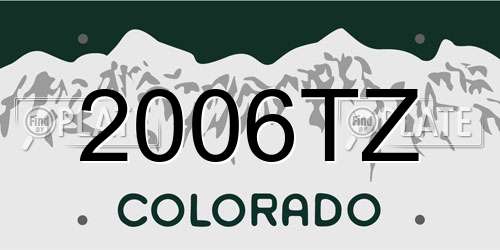 2006TZ Colorado License Plate