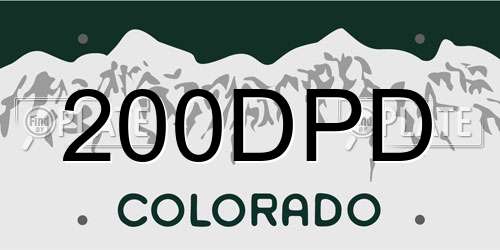 200DPD Colorado License Plate