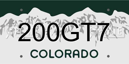 200GT7 Colorado License Plate
