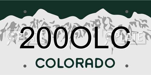 200OLC Colorado License Plate