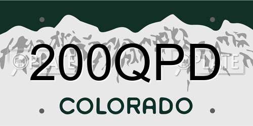 200QPD Colorado License Plate
