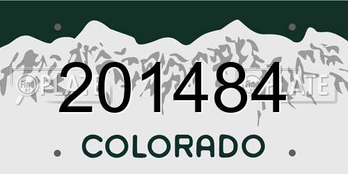 201484 Colorado License Plate