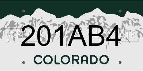 201AB4 Colorado License Plate
