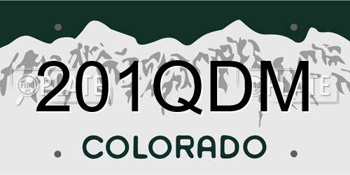 201QDM Colorado License Plate