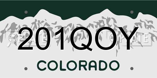 201QOY Colorado License Plate