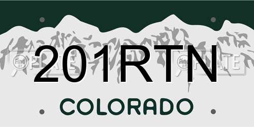 201RTN Colorado License Plate
