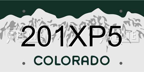 201XP5 Colorado License Plate