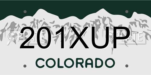 201XUP Colorado License Plate