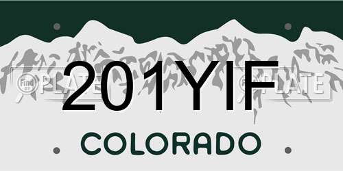 201YIF Colorado License Plate